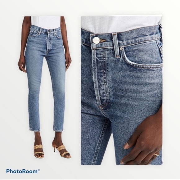 NWT GOLDSIGN x REVOLVE Semi Fit High Rise Slim Straight Jean, Size 24 - Picture 5 of 13